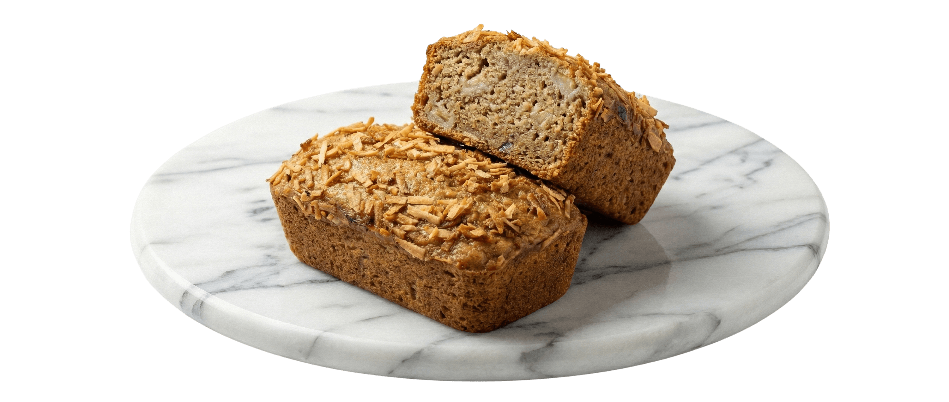 Freshly baked bread on marble